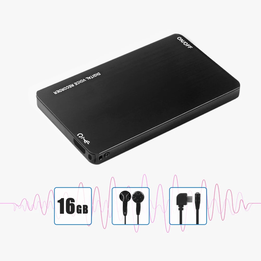 Прямоугольный Цифровой диктофон QZT мини-диктофон с голосовой активацией