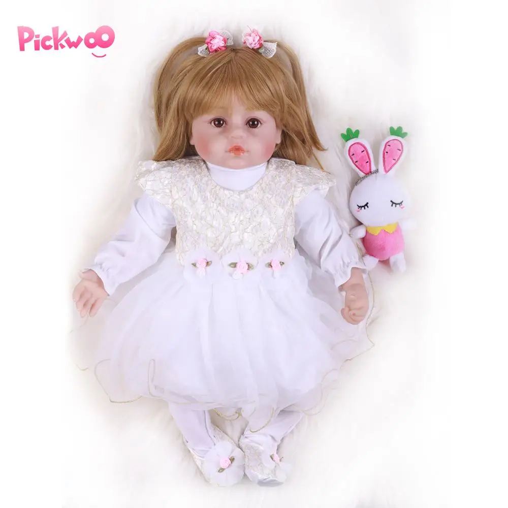 Pickwoo 48 см bebes Кукла реборн девочка кукла мягкий силиконовый хлопок Boneca reborn Brinquedo