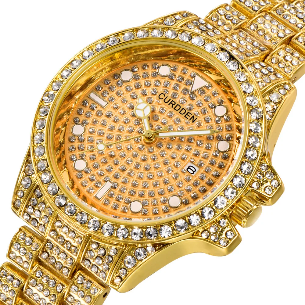 

Hip Hop Iced Out Watch Men Diamond Bracelet Mens Watches Top Brand Luxury Gold Male Date Clock Reloj Hombre Relogio Masculino
