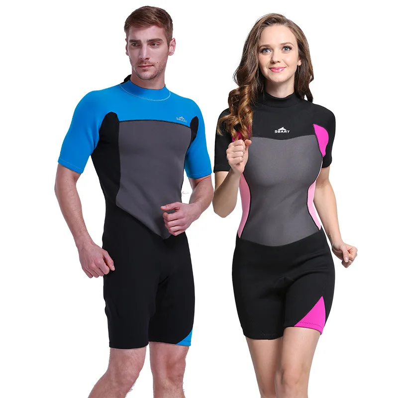 

2mm Neoprene Diving Wetsuits women's Men's Short Sleeved Jellyfish Warm Snorkeling Wetsuits Swimming Diving Wearing Wetsuits