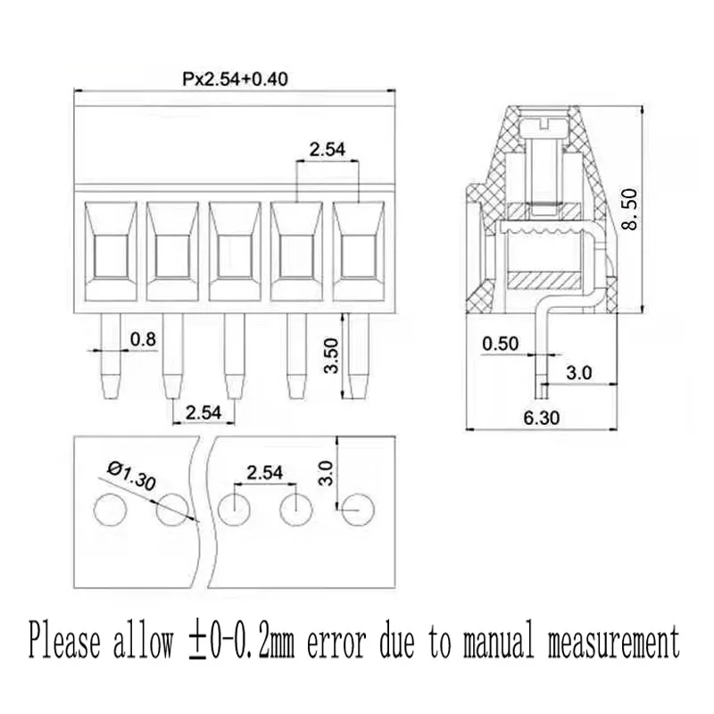 KF128 2 54 мм/0 1 &quotшаг PCB винтовой клеммный блок соединитель 2P 3P 4P 5P 6P 7P 8P 9P 10P 12P