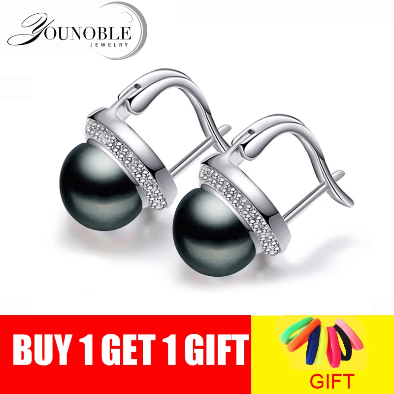 

Настоящее серьги из натурального пресноводного жемчуга для женщин, белые модные свадебные серьги-Клипсы из серебра 925 пробы, ювелирные изделия для девушек, подарок на день рождения