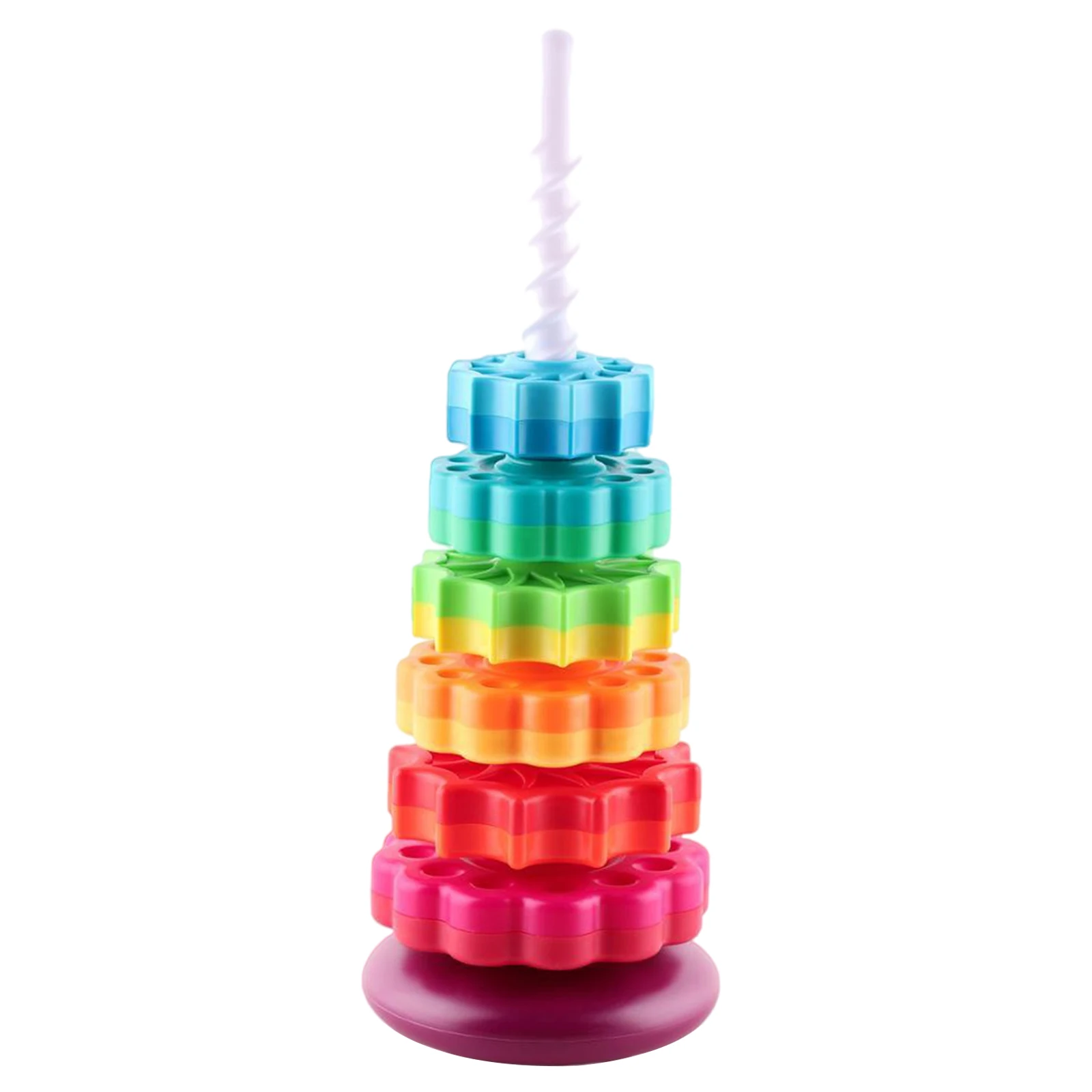 

Spinning Rainbow Tower Toy Stacking Games, Educational Stacked Toys for Kids Over 1 Years Old Birthday Gift