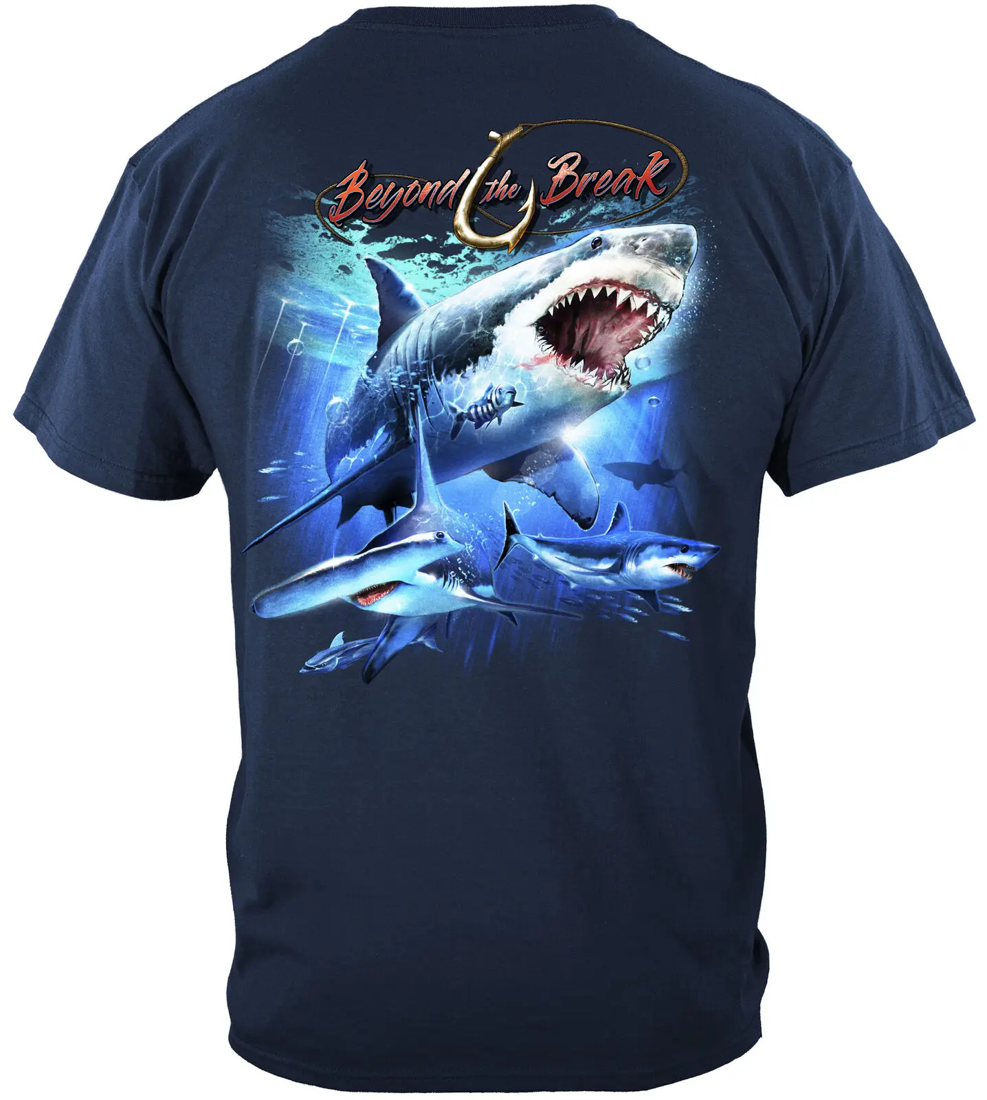 

Unique Shark Off Shore Fishing Fisherman Angler Gift T-Shirt. Summer Cotton O-Neck Short Sleeve Mens T Shirt New S-3XL