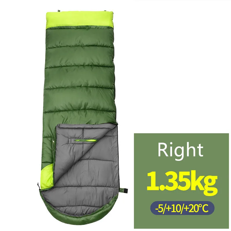 Green 1.35kg (Right) Водонепроницаемый дорожный спальный мешок на молнии, ветронепроницаемый конверт для путешествий, походный мешок для путешествий на открытом воздухе Hikin - Цвет: Green 1.35kg (Right)