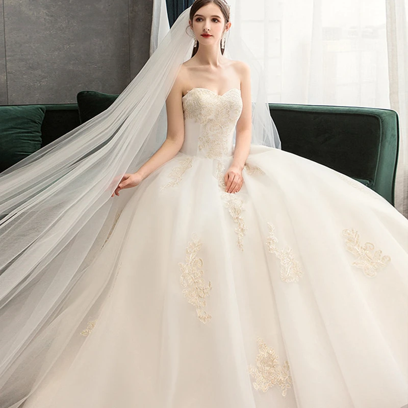 

Женское свадебное платье, кружевное бальное платье с открытыми плечами