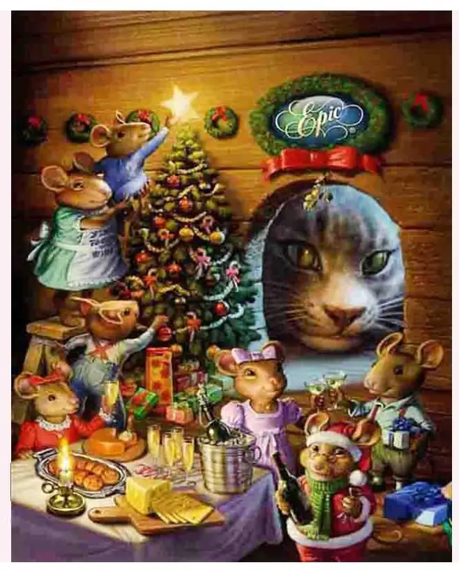 Полный Круглый Алмазный рисунок мультфильм мышь драгоценный камень вышивка