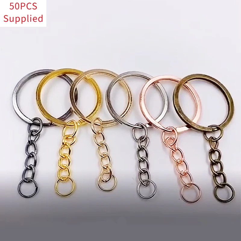 

60Pcs Silver Plated Metal Keychain Ring Split Ring Keyfob Key Holder Ring Women Men DIY Key Ring Accessories Wholesale Supplied