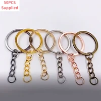 60pcs silver plated metal keychain ring split ring keyfob key holder ring women men diy key ring accessories wholesale supplied