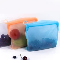 reusable silicone food storage bag kitchen food fresh keeping bags top leak proof container food freezer bag fruits fresh wrap