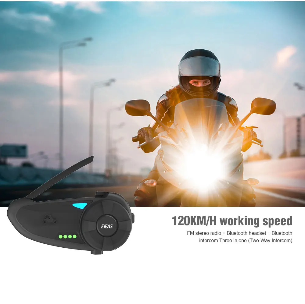 Гарнитура для мотоцикла Quick20 Bluetooth 4 2 шт. кибергарнитура Raid 1 км с FM-радио