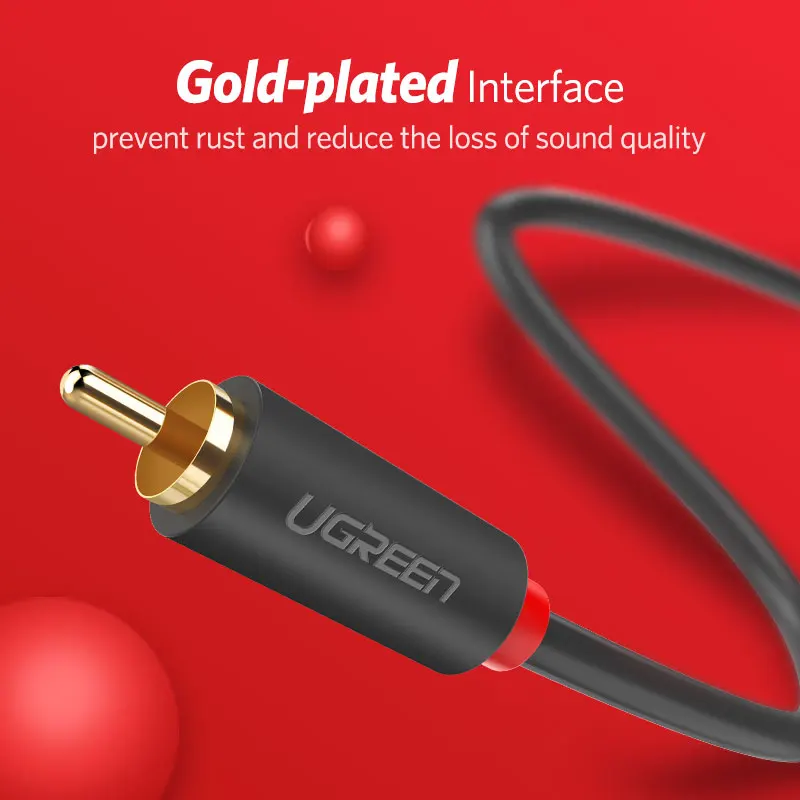 UGREEN RCA стерео кабель 2 штекер 2RCA мужской аудио для домашнего кинотеатра HDTV