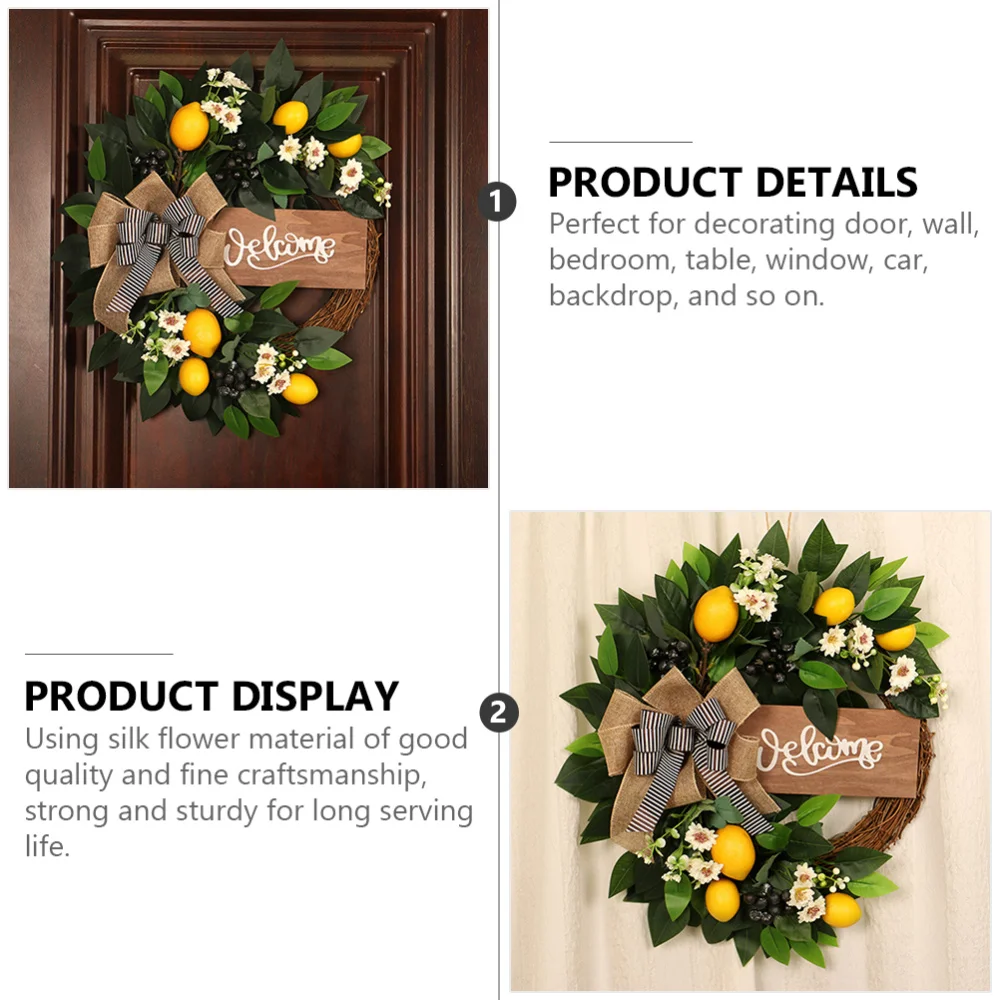 

Simulation Flower Wreath Artificial Lemon Garland Wedding Party Hanging Pendant