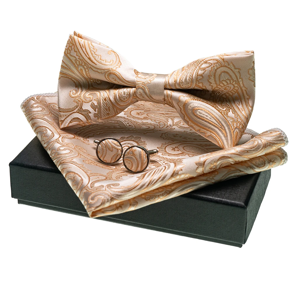 Классический Пейсли мужской галстук бабочка 3 шт Шелковый жаккардовый