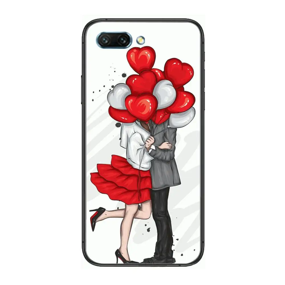 

Flower Tower Girl case clear Phone Case For Huawei Honor 10 9 8 7 N Pro Lite A C RU Black Etui Coque Hoesjes comic fashion