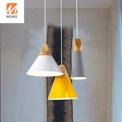 

Nordic Restaurant Chandelier Creative Personality Dining Room Dining Table Bedroom Bedside Lamps Macaron Bar Single Head LED