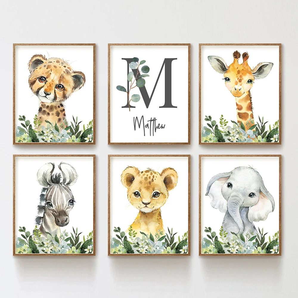 Постеры с изображением слона жирафа зебры тропических листьев джунглей животных