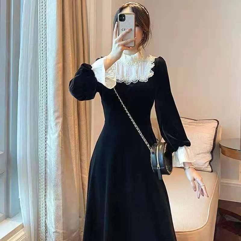 Весеннее Приталенное кружевное вечернее платье Woherb женское цельное французское