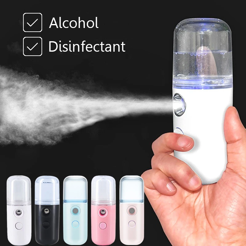 30ML Mini Nano Facial Sprayer USB Nebulizer Face Steamer Humidifier Hydrating Anti-aging Wrinkle Women Beauty Skin Care Tools rechargeable nano face steamer mister facial sprayer beauty sauna hydrating usb ultrasonic humidifier skin care tool