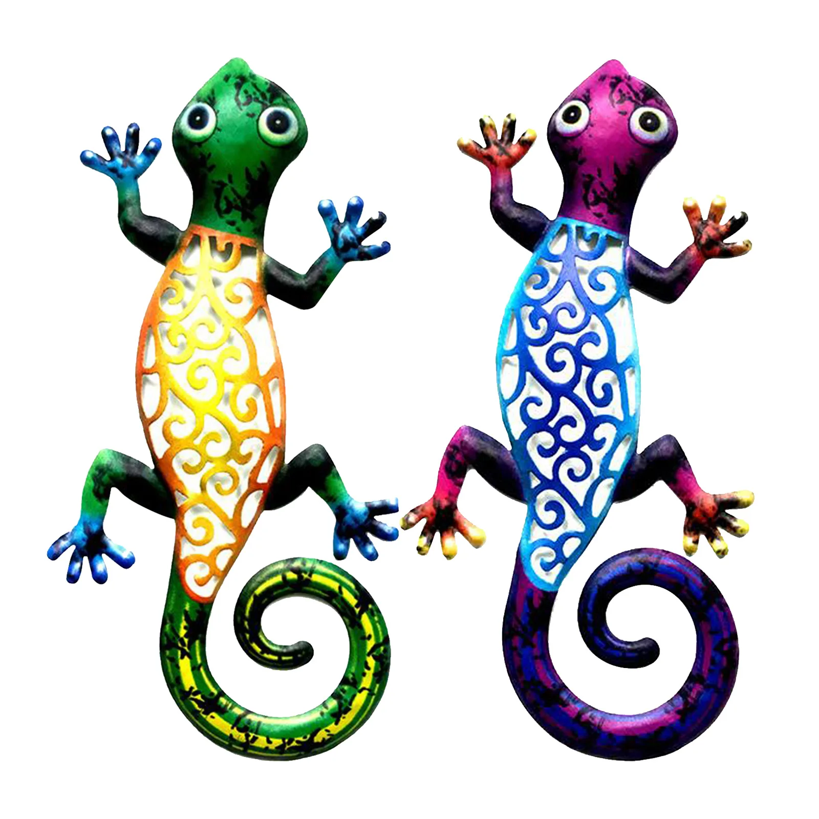 Металлический Gecko наружный Настенный декор садовый настенный подвесной