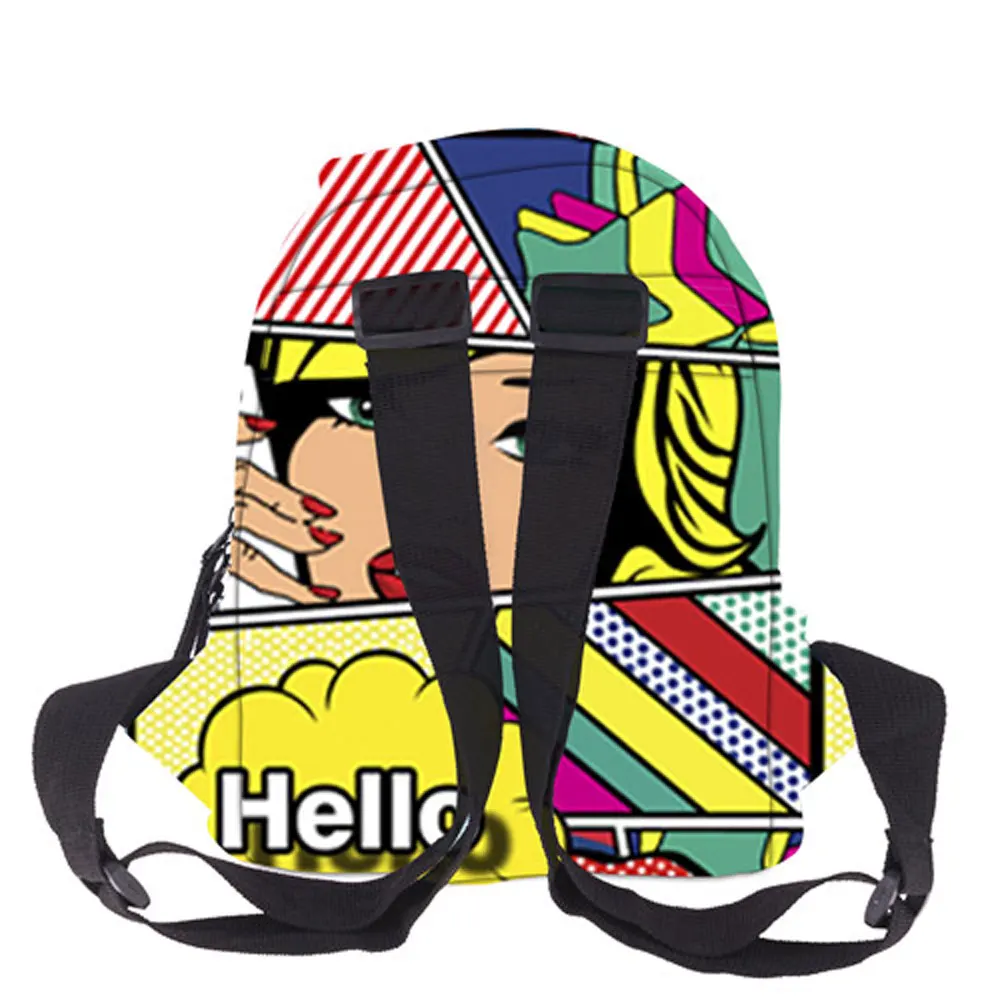 Fashion Women Backpack Anime Print Kids Cartoons Backpack Kawaii Small School Bag For Girls Yellow Waterproof