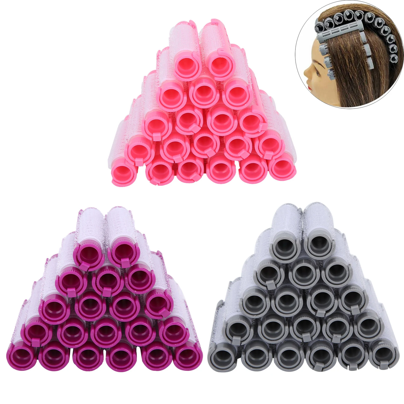 20Pcs/Set Professional Hair Root Rollers Clips Natural Fluffy Naturally Hair Curler Twist Wave Fluffy Plastic Hair Styling Tools