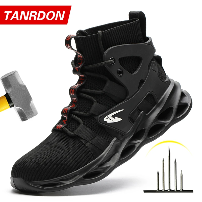 Indestructible Man Safety Shoes Light Non-Slip Work Sneakers Breathable Shoes Men Steel Toe Puncture Proof Air Mesh Safety Boots