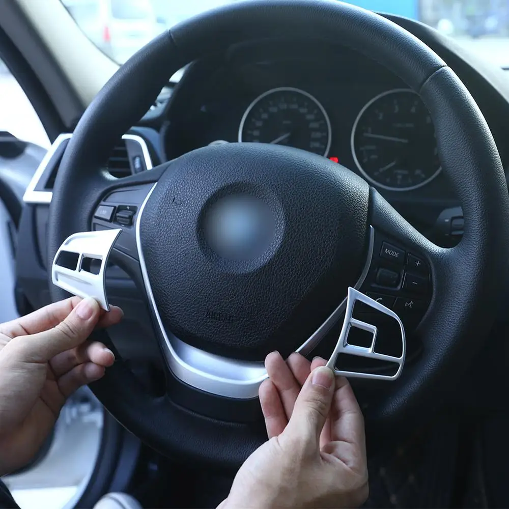 Хромированный стиль ABS пластик Автомобильный руль Кнопка рамка Накладка для BMW 3 4