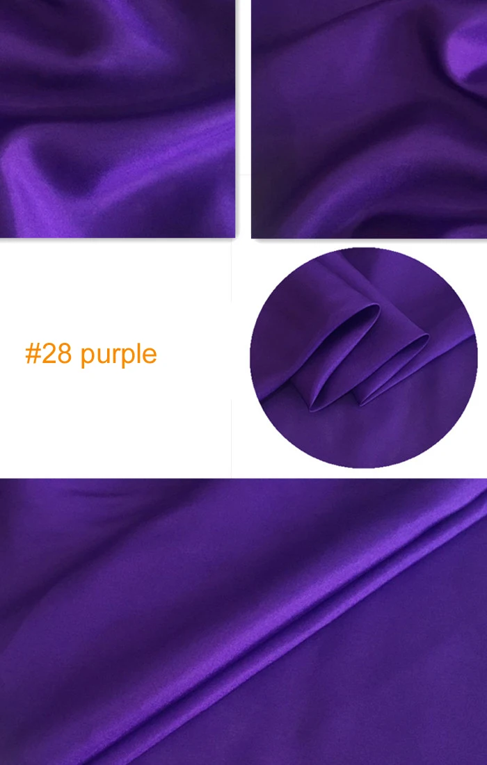 28 purple Чистый шелк тутового шелкопряда подкладка ткань habutai Tissu - Цвет: 28 purple