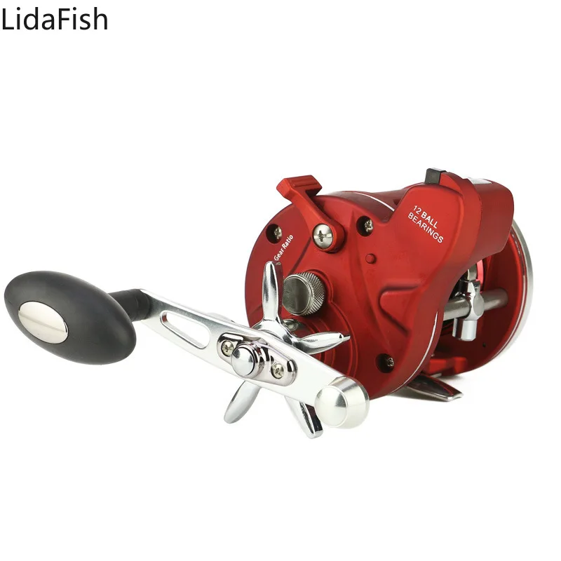 

Trolling Reel with Digital Display Nylon Body Metal Wire Cup Drum Fishing Reel 12BB Spinning Fishing Reel Tackle
