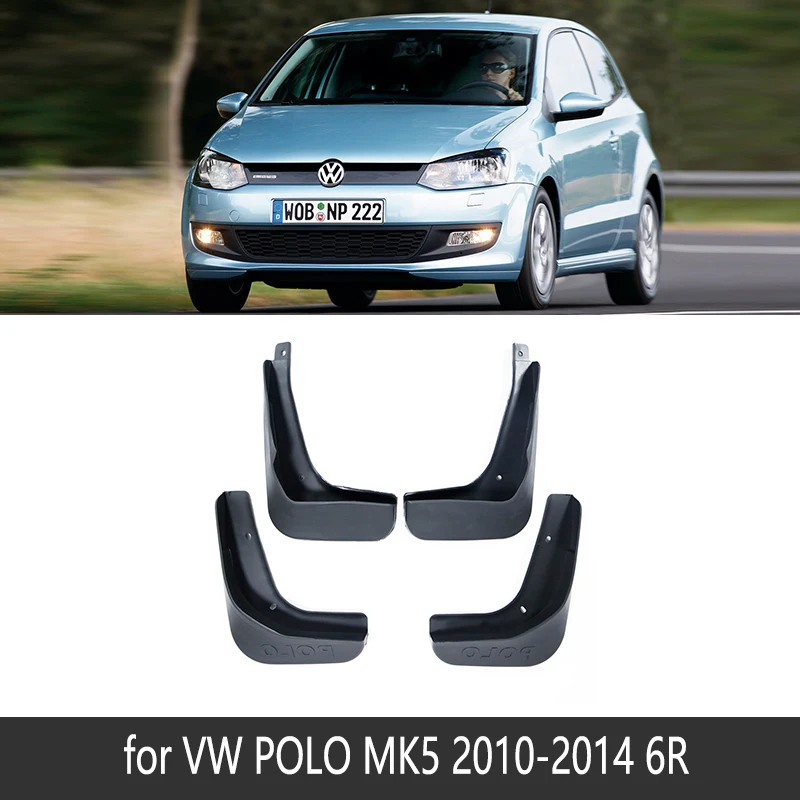 2010-2014 6R Для Volkswagen VW Polo Mk4 MK5 9N3 6C 6R 2005~ крыло брызговики Всплеск клапаном аксессуары для брызговиков 2006 2010 - Название цвета: 2010-2014 6R