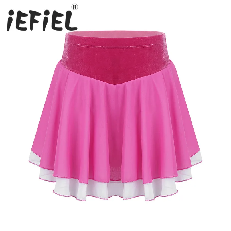 Детская мягкая легкая шифоновая Короткая юбка для катания на коньках|Юбки| |