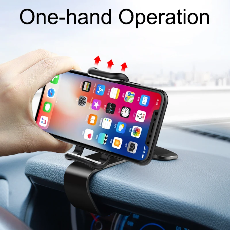 Автомобильный держатель для телефона на приборной панели HUD, стильный держатель, вращение на 360 градусов, регулируемая подставка для мобильного телефона, подходит для iPhone/Xiaomi