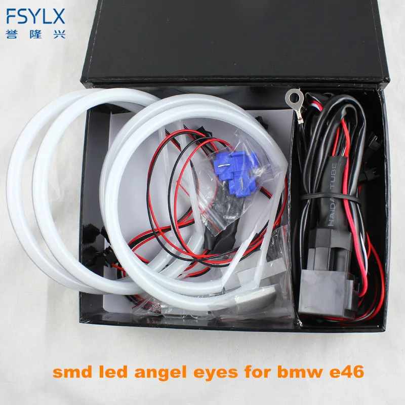 Ультра яркий 4*131 мм 3014 SMD СВЕТОДИОДНЫЙ ангельские глазки для BMW E46 E39 E38 E36 проектор