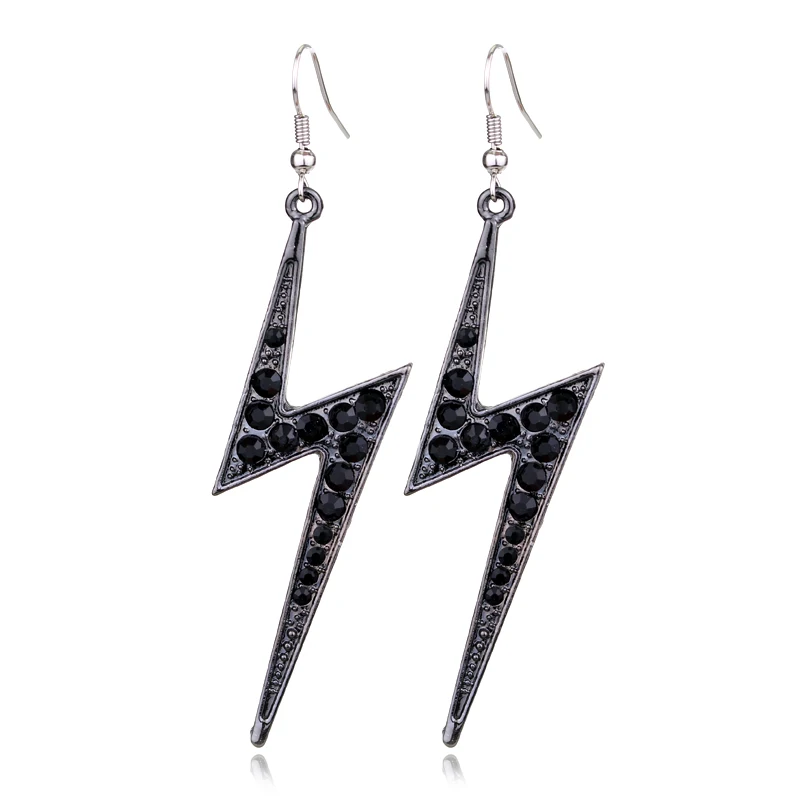 black earring Флэш DC супер герой флэш логотип в виде молнии Нержавеющая сталь цепи ожерелья и подвески фильм Ювелирные изделия Подарки - Окраска металла: black earring