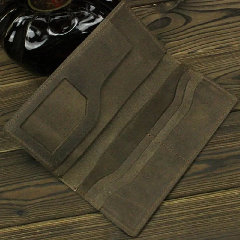 Кожаный кошелек ручной работы GROJITOO мужской кожаный Длинный двойная складная