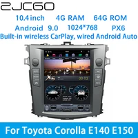 zjcgo car multimedia player stereo gps dvd radio navigation android screen system for toyota corolla e140 e150 20062013