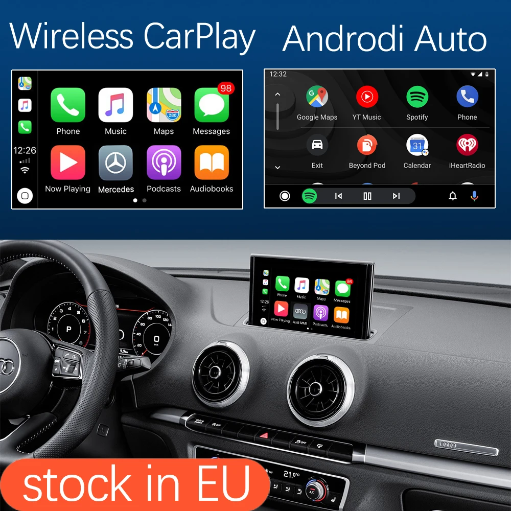 Беспроводной автомобильный интерфейс Apple CarPlay Android для Audi A3 2013-2018 с MirrorLink AirPlay