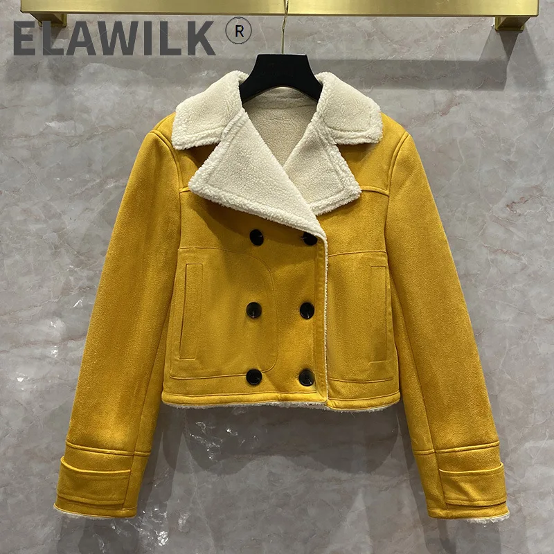 

Женское двубортное пальто, высококачественное пальто из овечьей шерсти, модель C530 в Корейском стиле на зиму, 2021