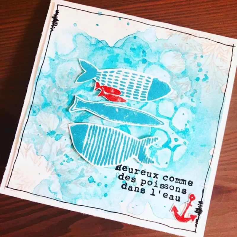 CH рыбы ясный штамп для DIY Скрапбукинг/фотоальбом штампы декоративное тиснение