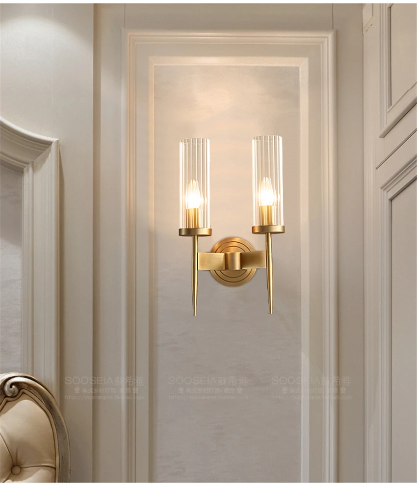 

Postmodern Luxury Glass Long Wall Lamps Living Room TV Background Lighting Bedside Corridor Wall Lights Hotel Cloakroom Lamps