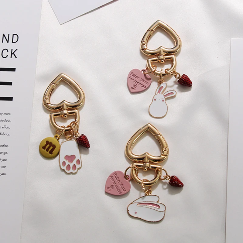 Корейский милый кролик брелок розовый сплав серии девушки ручная сумка висит