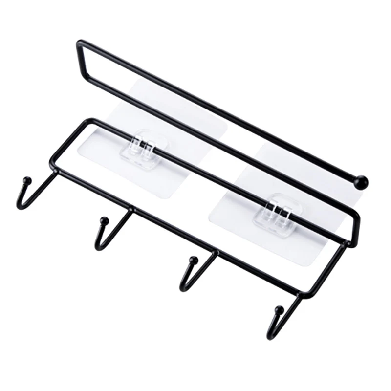 

Kitchen Bathroom Hook Paper Bath Towel Holder Dispenser Hanging Racks Utensils