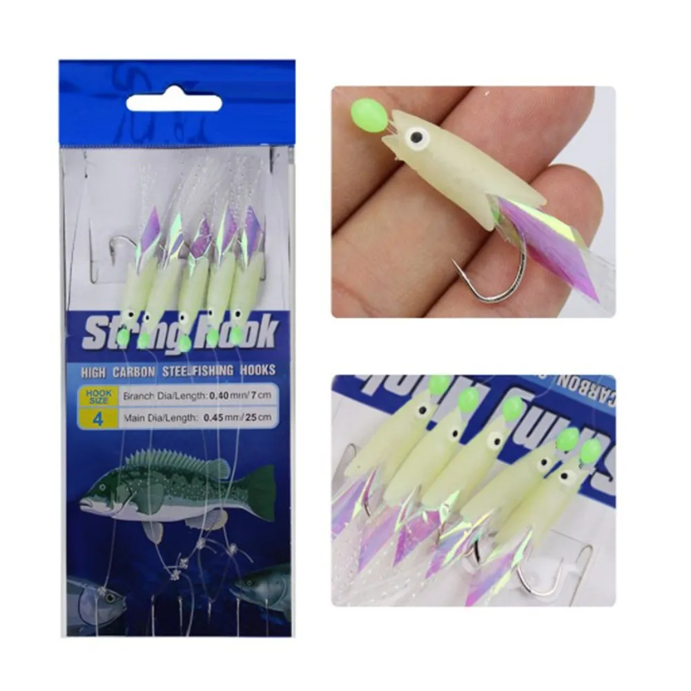

5 In 1 Fishing Hook Bait Fish Fishing Head Hook Luminous Lure High Quality