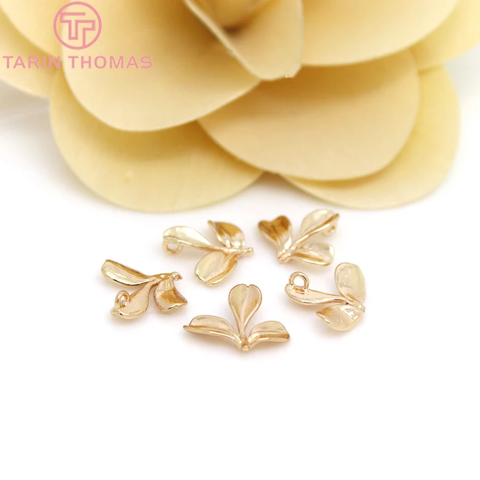 Подвески с покрытием из латуни 12 х10 мм 24 К цвета шампанского золотого подвеска