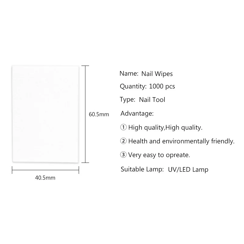 1000 шт./лот салфетки для удаления лака ногтей безворсовые маникюра и ванной из 100%