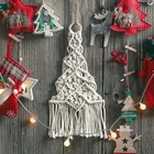 Новогодняя елка гобелен из макраме, ручная работа, подвесные украшения для детской комнаты