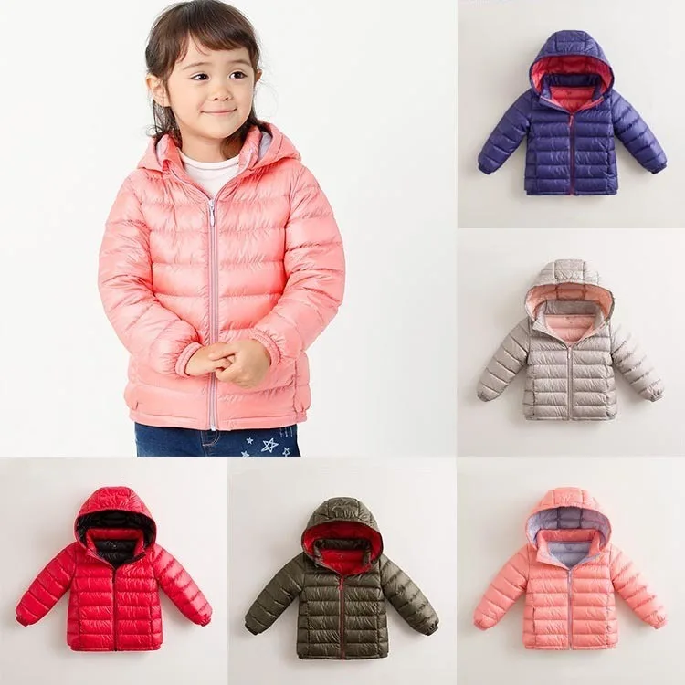 Осенне-зимняя детская новая модная пуховая легкая куртка для девочек и мальчиков