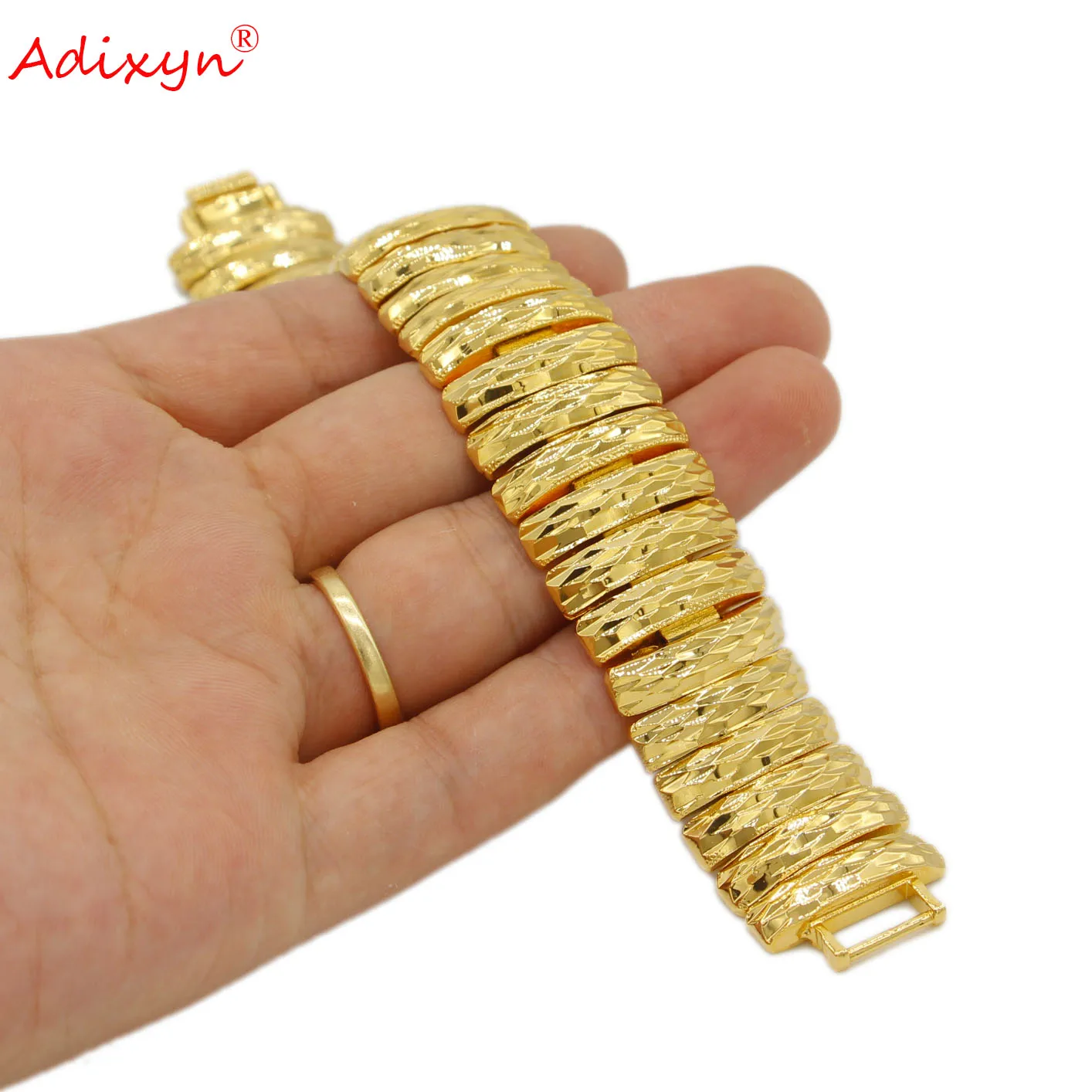 Adixyn 21 см браслеты на руку Дубай модные для женщин мужчин Эфиопский золотой цвет