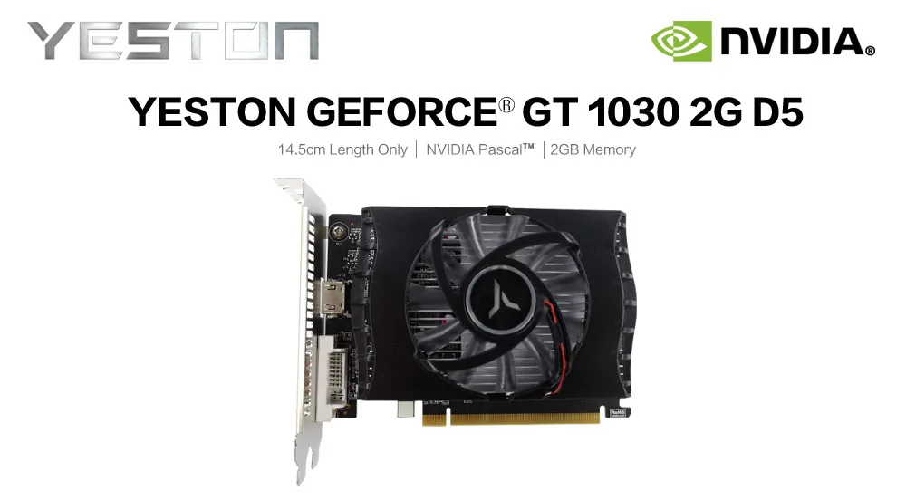 Yeston GeForce GT 1030 2 ГБ GDDR5 видеокарты Nvidia pci express 3,0 настольный компьютер ПК видеоигровая видеокарта